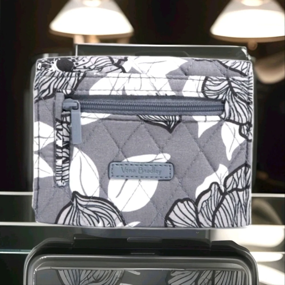 Vera Bradley RFID Mini Tri-Fold Wallet - Moon Shadow Meadow Pattern